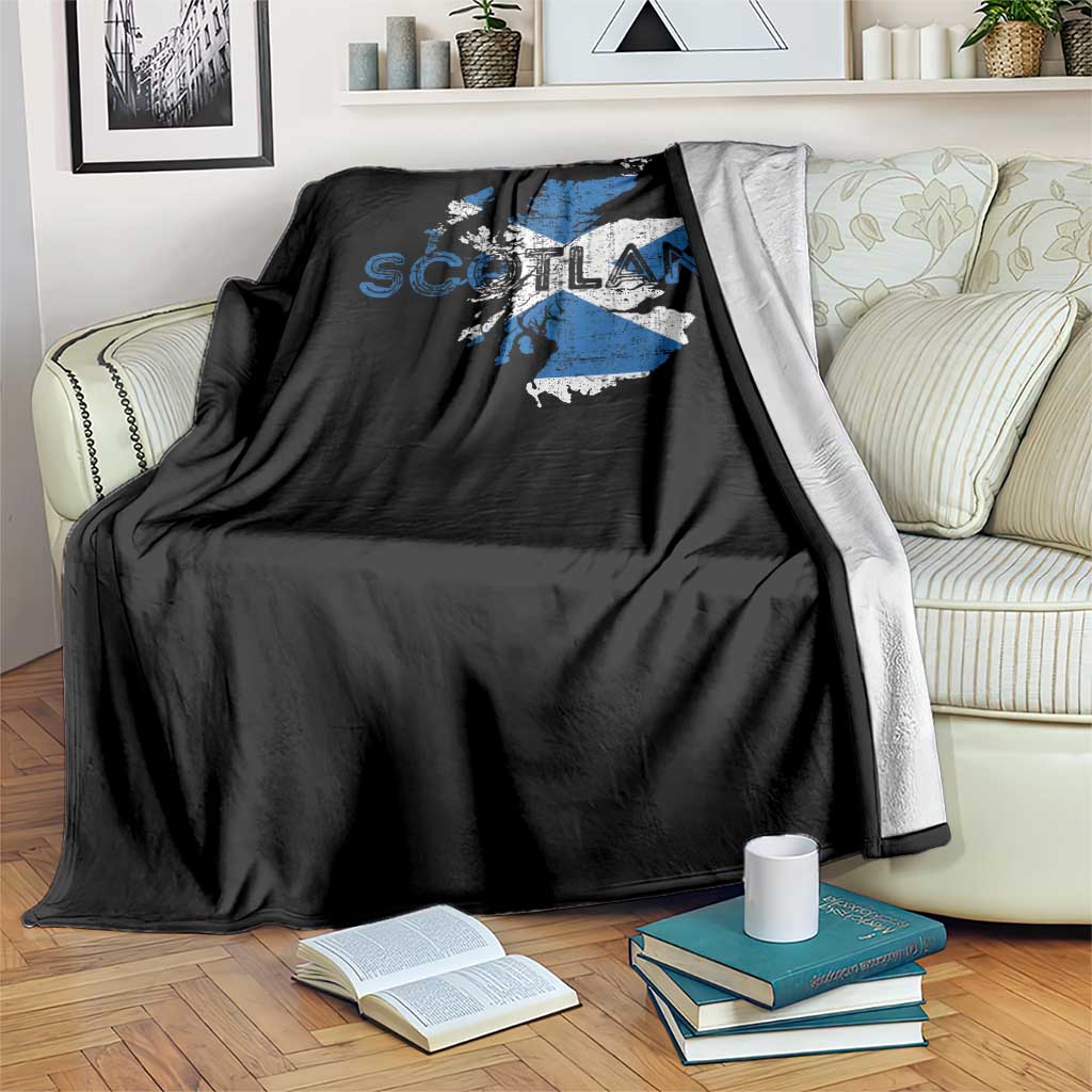 Scotland Map Saltire Flag Scottish Heritage Throw Blanket Vintage Country Pride TS02 Print Your Wear