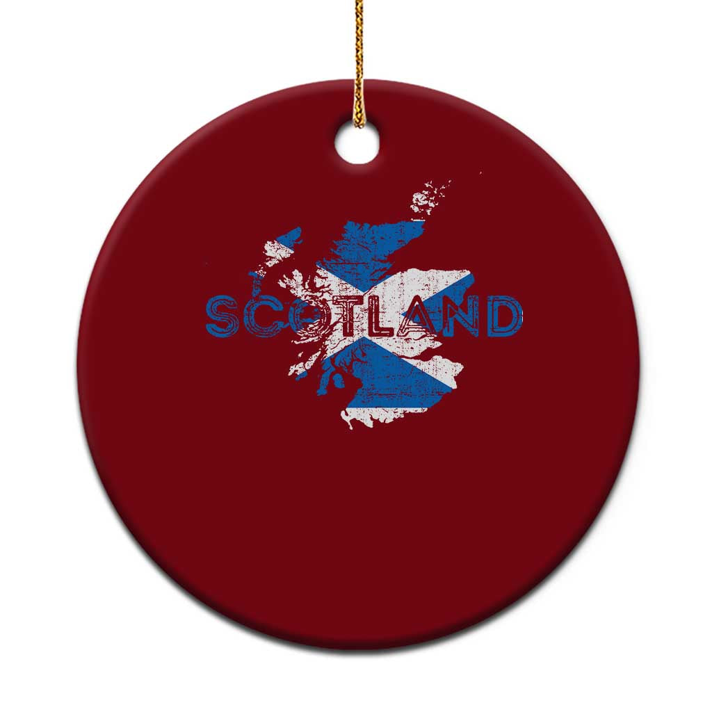 Scotland Map Saltire Flag Scottish Heritage Ceramic Ornament Vintage Country Pride TS02 1pc Red Print Your Wear