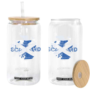 Scotland Map Saltire Flag Scottish Heritage Glass Can Vintage Country Pride TS02 Print Your Wear