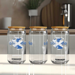 Scotland Map Saltire Flag Scottish Heritage Glass Can Vintage Country Pride TS02 Print Your Wear