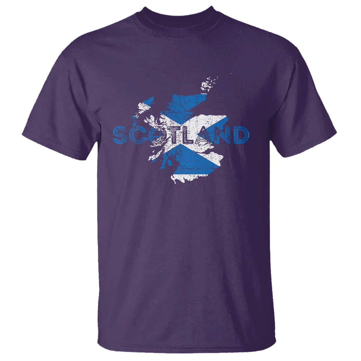 Scotland Map Saltire Flag Scottish Heritage T Shirt Vintage Country Pride TS02 Purple Print Your Wear