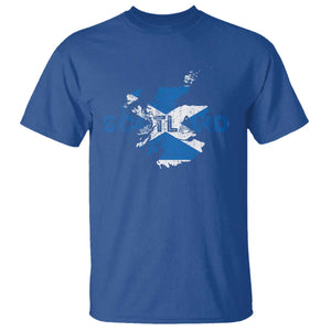 Scotland Map Saltire Flag Scottish Heritage T Shirt Vintage Country Pride TS02 Royal Blue Print Your Wear