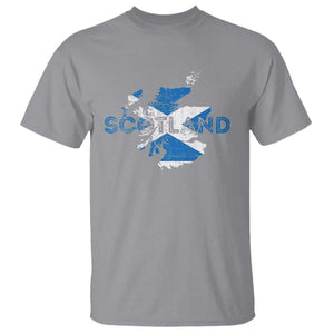 Scotland Map Saltire Flag Scottish Heritage T Shirt Vintage Country Pride TS02 Sport Gray Print Your Wear