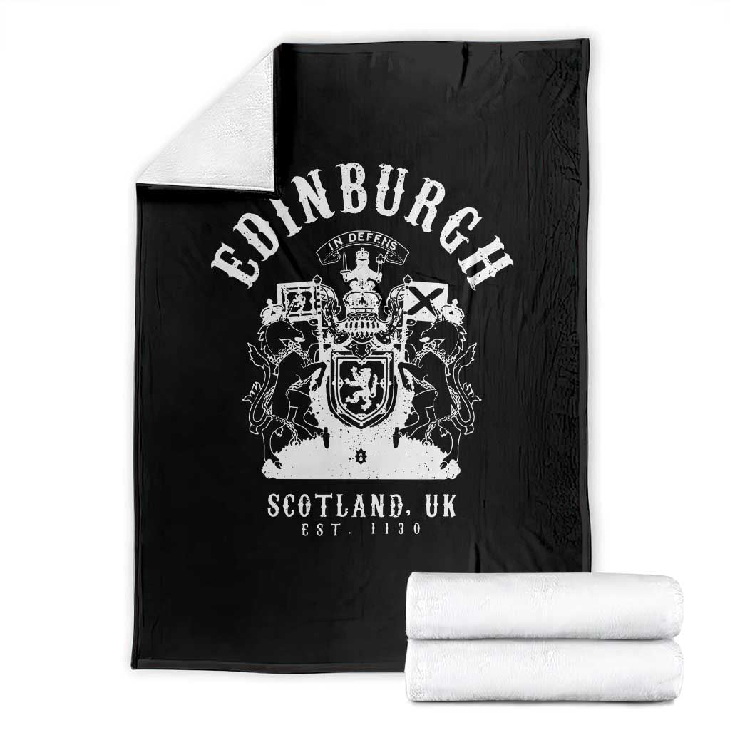 Edinburgh Scotland UK Est 1130 Throw Blanket Royal Coat of Arms In Defens Historic Crest Graphic TS02 Black Print Your Wear