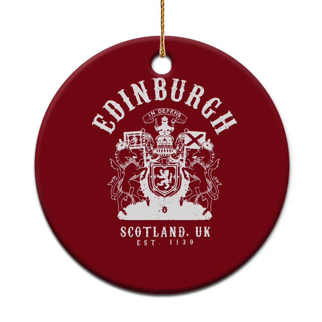 Edinburgh Scotland UK Est 1130 Ceramic Ornament Royal Coat of Arms In Defens Historic Crest Graphic TS02 1pc Red Print Your Wear