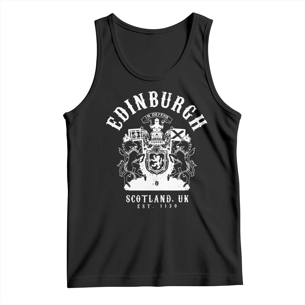 Edinburgh Scotland UK Est 1130 Tank Top Royal Coat of Arms In Defens Historic Crest Graphic TS02 Black Print Your Wear