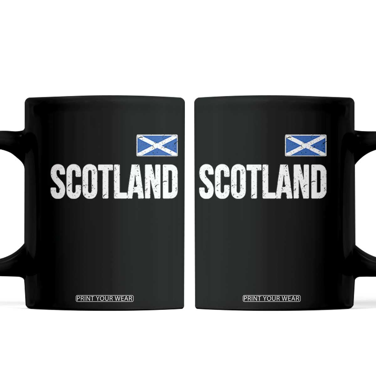 Scotland Saltire Flag Minimalist Athletic College Style Coffee Mug TS02 Black Print Your Wear