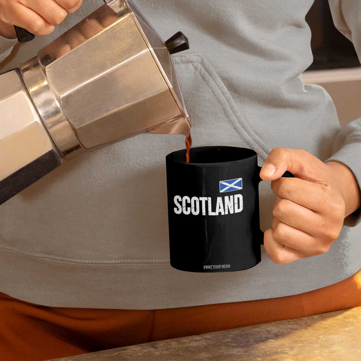 Scotland Saltire Flag Minimalist Athletic College Style Coffee Mug TS02 Print Your Wear