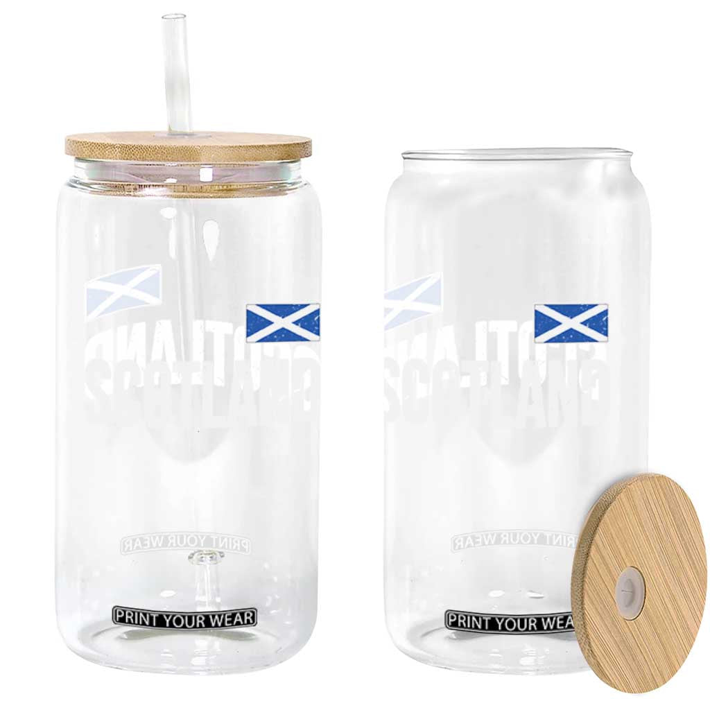 Scotland Saltire Flag Minimalist Athletic College Style Glass Can TS02 Print Your Wear