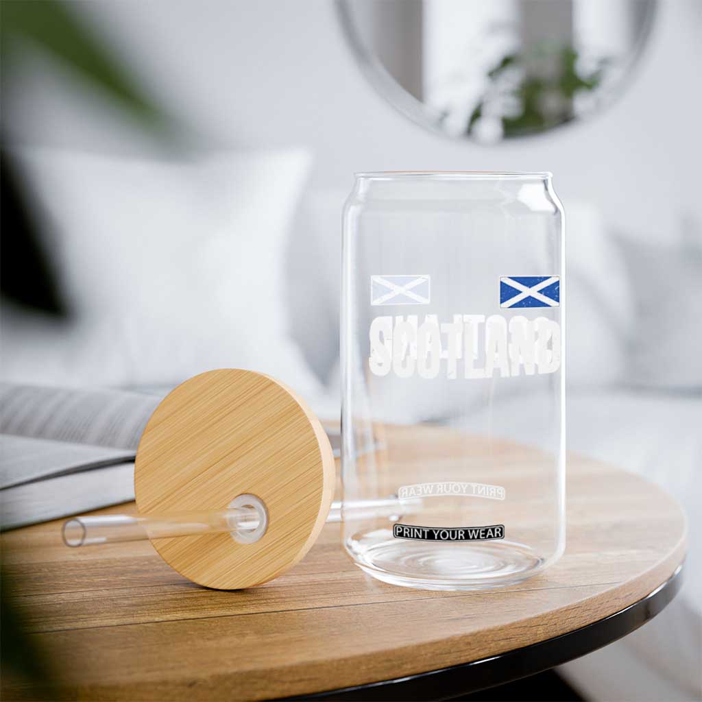 Scotland Saltire Flag Minimalist Athletic College Style Glass Can TS02 Print Your Wear
