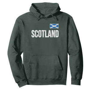 Scotland Saltire Flag Minimalist Athletic College Style Hoodie TS02 Dark Forest Green Print Your Wear