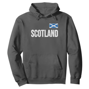 Scotland Saltire Flag Minimalist Athletic College Style Hoodie TS02 Dark Heather Print Your Wear