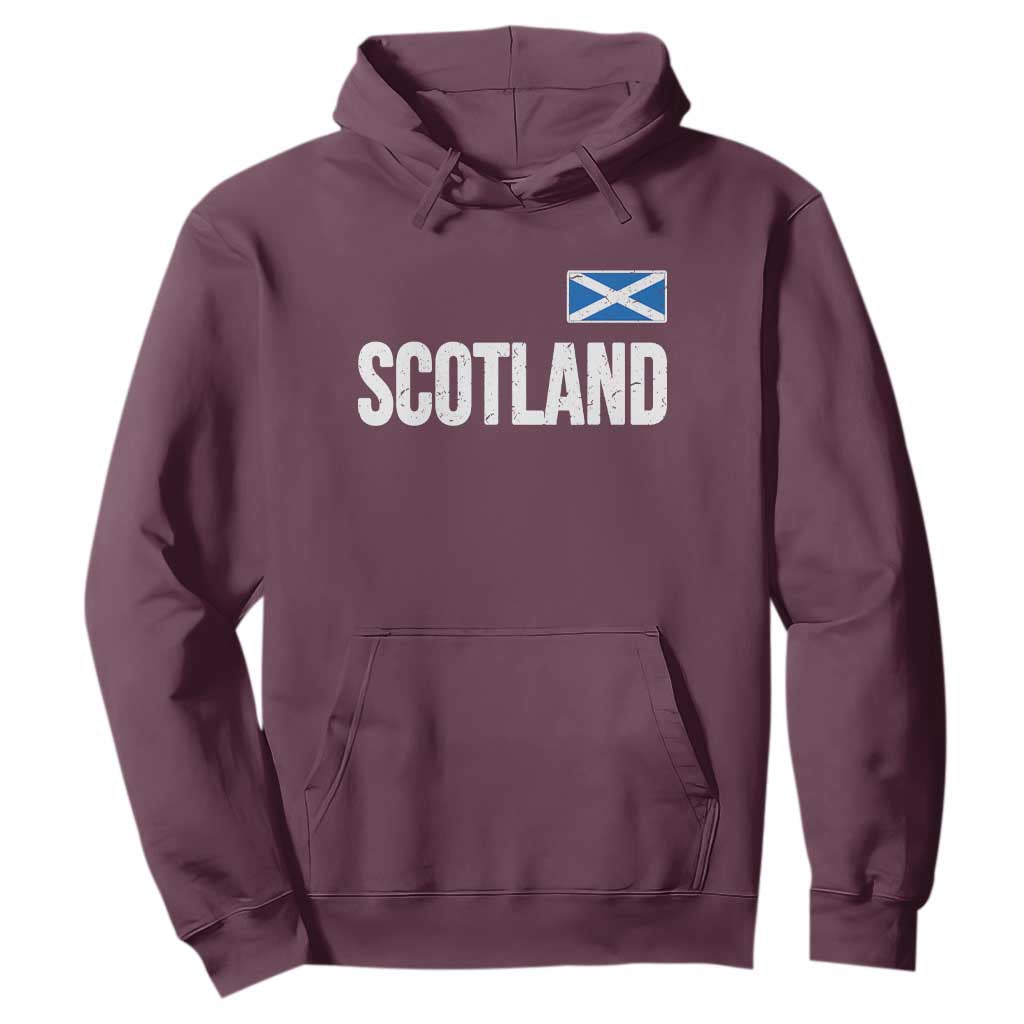 Scotland Saltire Flag Minimalist Athletic College Style Hoodie TS02 Maroon Print Your Wear