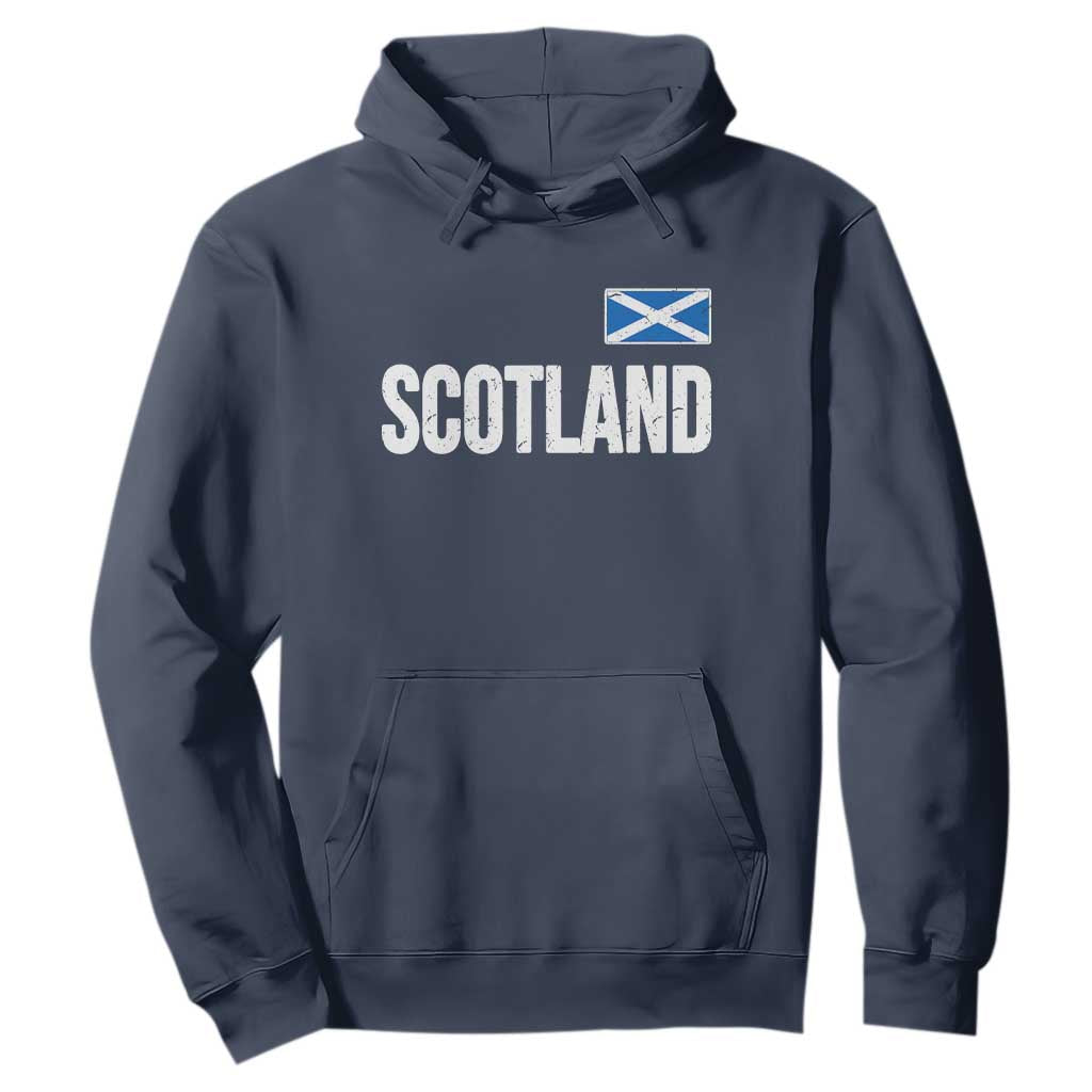 Scotland Saltire Flag Minimalist Athletic College Style Hoodie TS02 Navy Print Your Wear