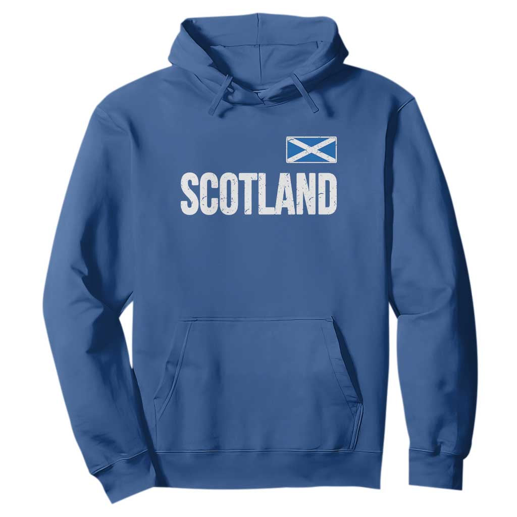 Scotland Saltire Flag Minimalist Athletic College Style Hoodie TS02 Royal Blue Print Your Wear