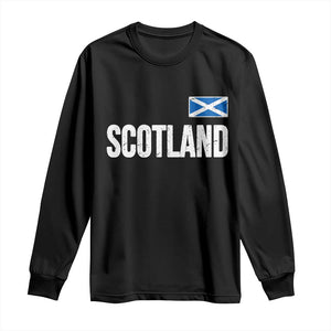 Scotland Saltire Flag Minimalist Athletic College Style Long Sleeve Shirt TS02 Black Print Your Wear