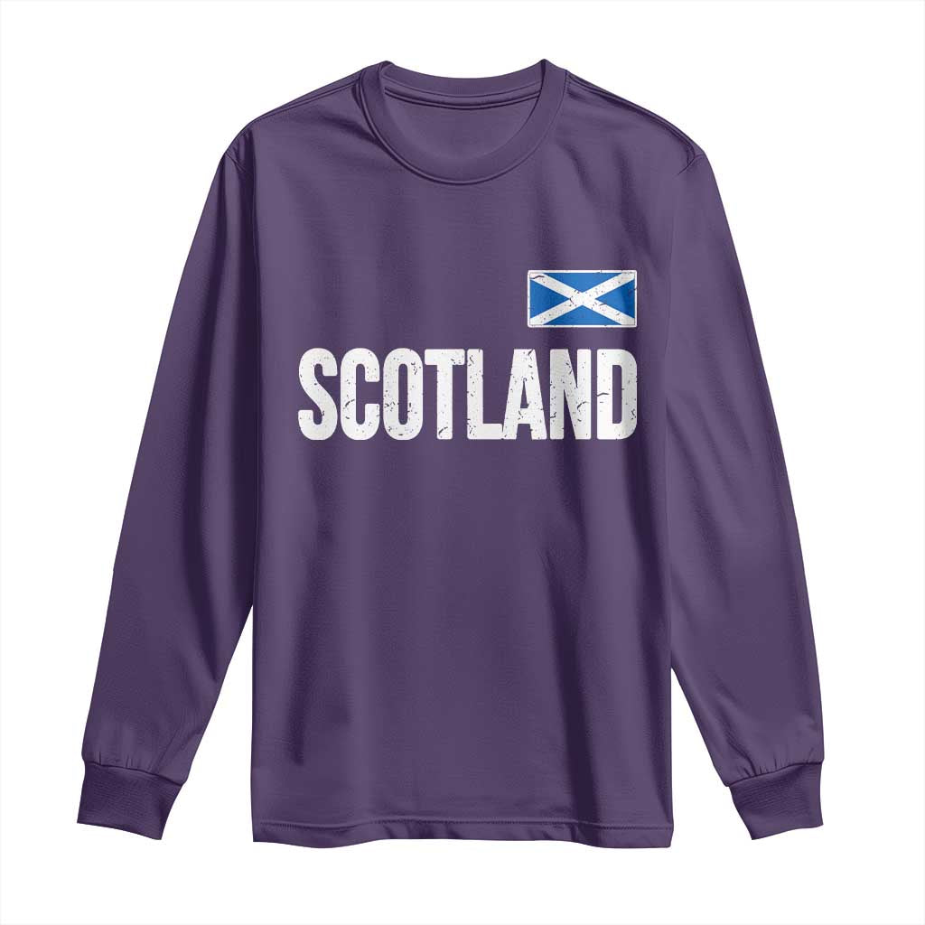 Scotland Saltire Flag Minimalist Athletic College Style Long Sleeve Shirt TS02 Purple Print Your Wear