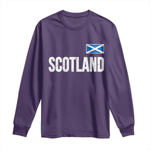 Scotland Saltire Flag Minimalist Athletic College Style Long Sleeve Shirt TS02 Purple Print Your Wear