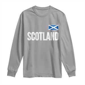 Scotland Saltire Flag Minimalist Athletic College Style Long Sleeve Shirt TS02 Sport Gray Print Your Wear
