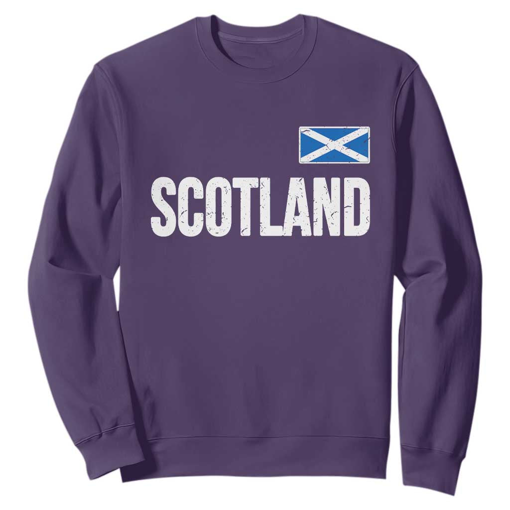 Scotland Saltire Flag Minimalist Athletic College Style Sweatshirt TS02 Purple Print Your Wear