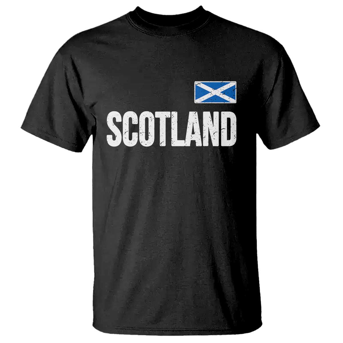 Scotland Saltire Flag Minimalist Athletic College Style T Shirt TS02 Black Print Your Wear