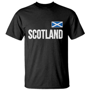 Scotland Saltire Flag Minimalist Athletic College Style T Shirt TS02 Black Print Your Wear