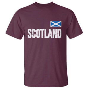 Scotland Saltire Flag Minimalist Athletic College Style T Shirt TS02 Maroon Print Your Wear