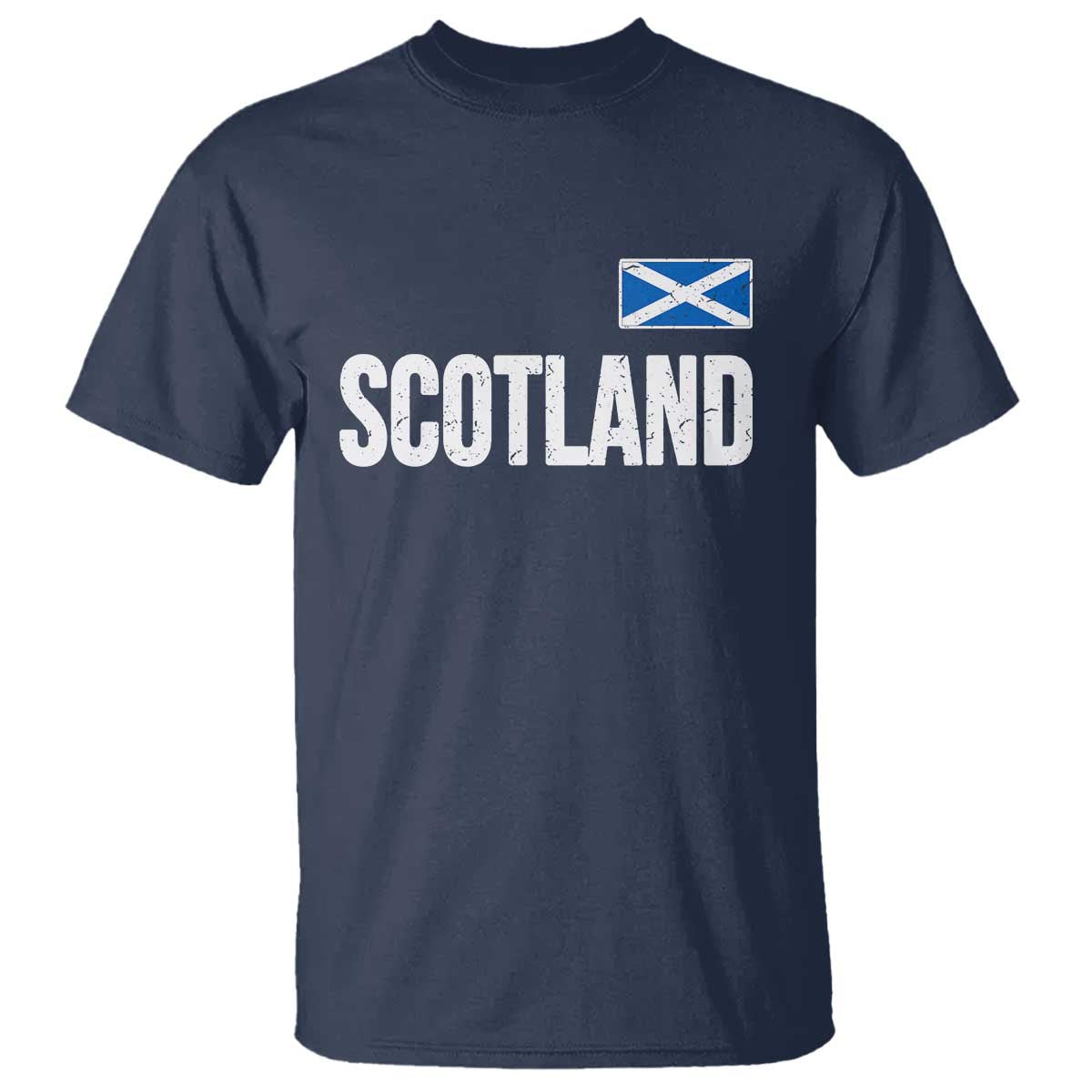 Scotland Saltire Flag Minimalist Athletic College Style T Shirt TS02 Navy Print Your Wear
