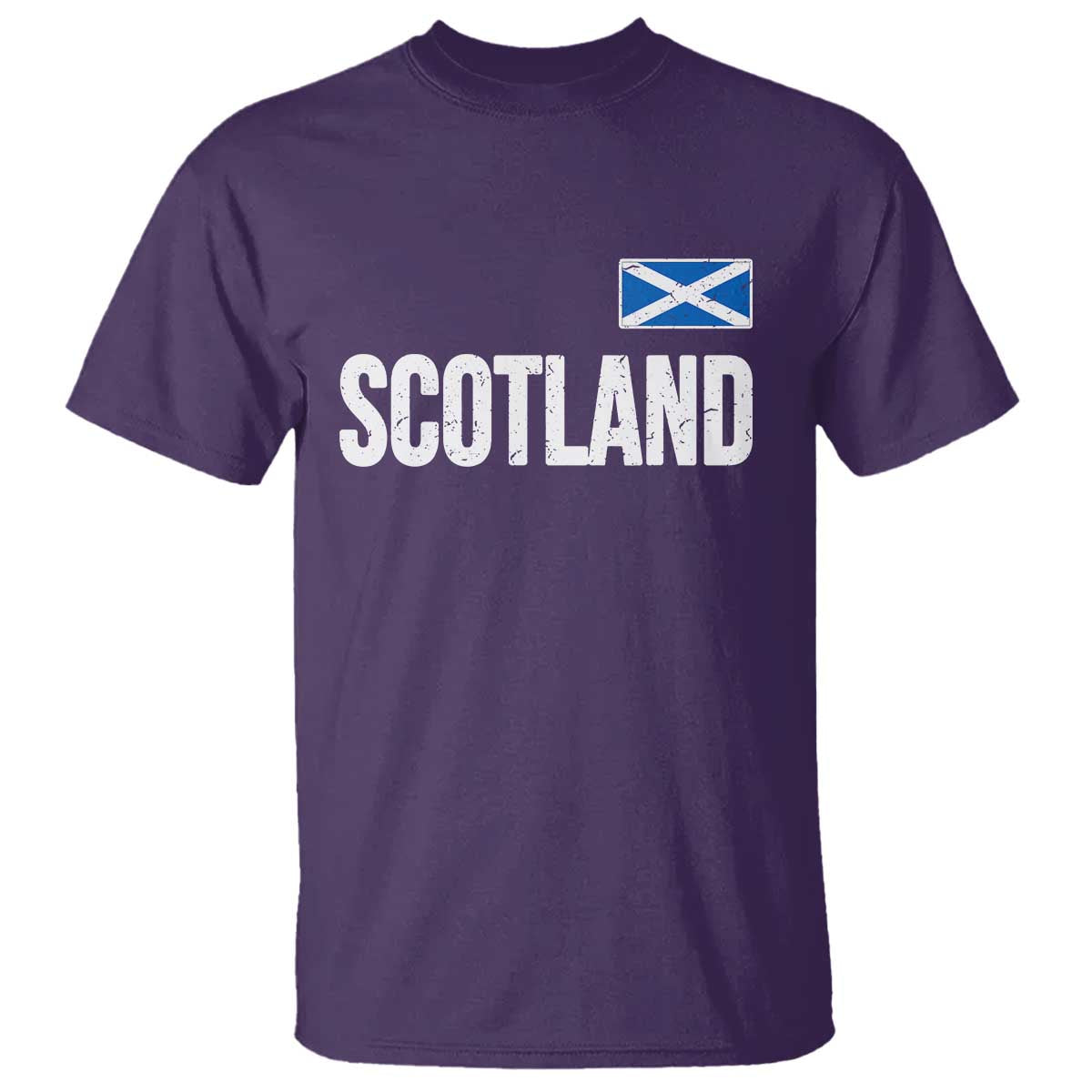 Scotland Saltire Flag Minimalist Athletic College Style T Shirt TS02 Purple Print Your Wear