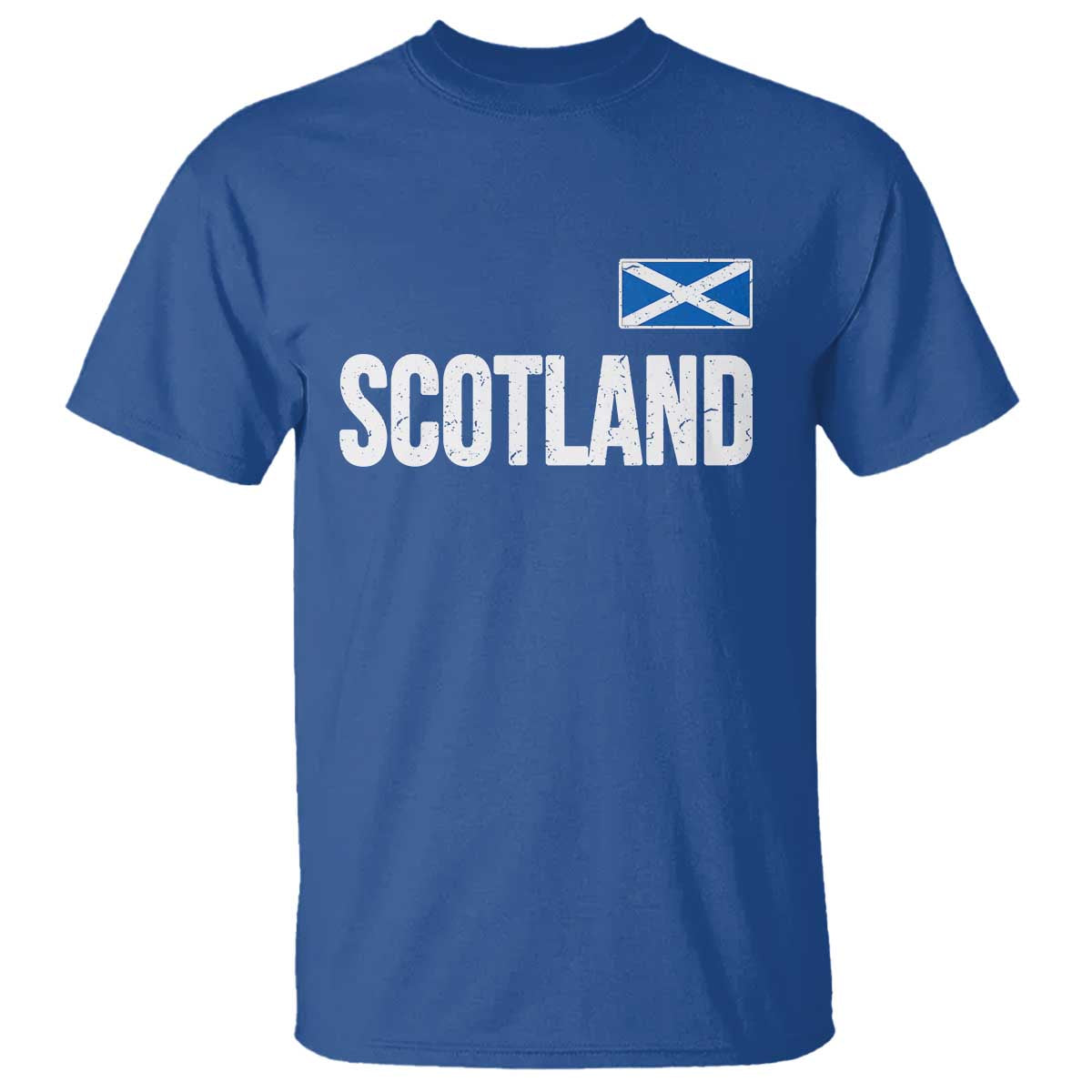 Scotland Saltire Flag Minimalist Athletic College Style T Shirt TS02 Royal Blue Print Your Wear