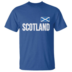 Scotland Saltire Flag Minimalist Athletic College Style T Shirt TS02 Royal Blue Print Your Wear
