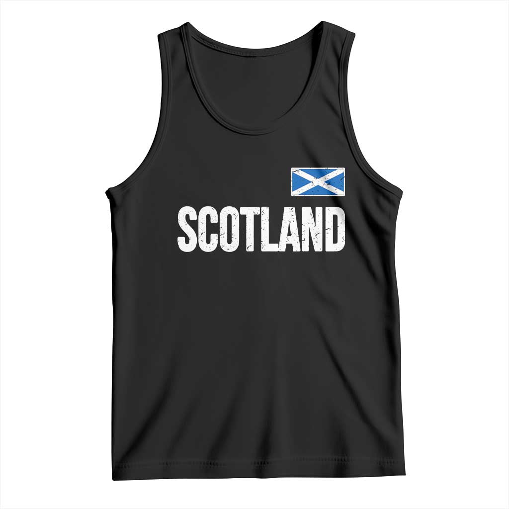 Scotland Saltire Flag Minimalist Athletic College Style Tank Top TS02 Black Print Your Wear