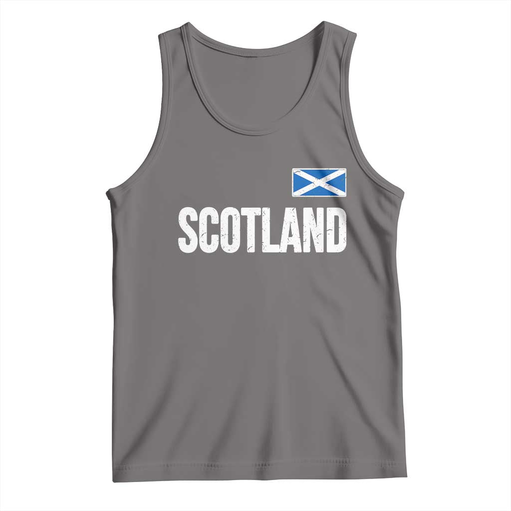 Scotland Saltire Flag Minimalist Athletic College Style Tank Top TS02 Deep Heather Print Your Wear