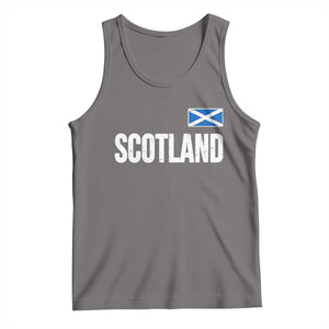 Scotland Saltire Flag Minimalist Athletic College Style Tank Top TS02 Deep Heather Print Your Wear