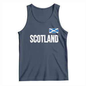 Scotland Saltire Flag Minimalist Athletic College Style Tank Top TS02 Navy Print Your Wear
