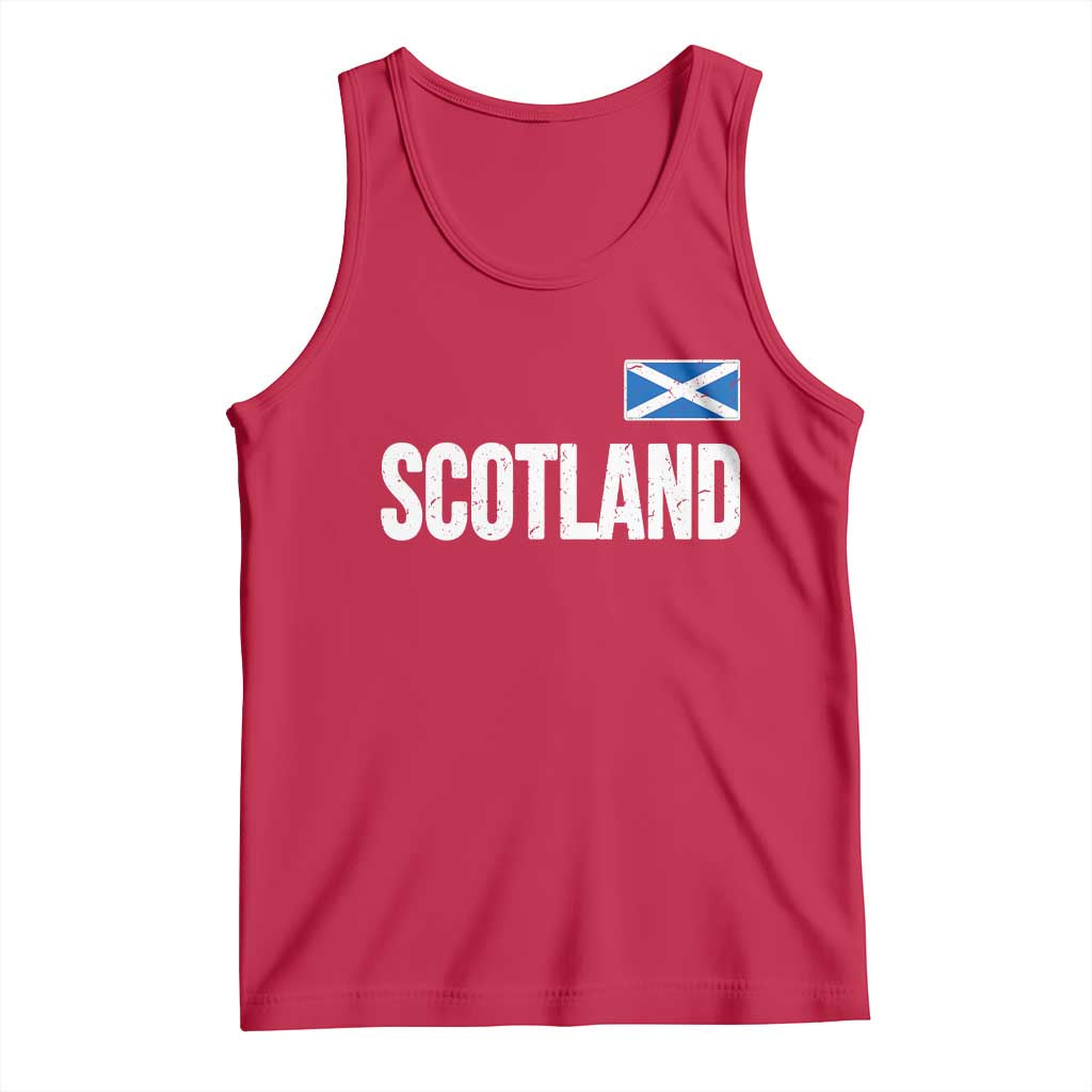 Scotland Saltire Flag Minimalist Athletic College Style Tank Top TS02 Red Print Your Wear