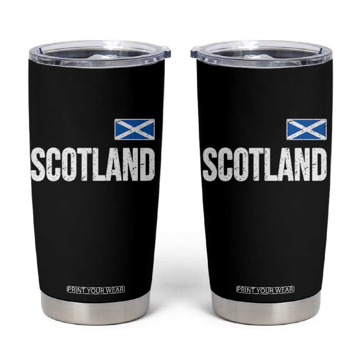 Scotland Saltire Flag Minimalist Athletic College Style Tumbler Cup TS02 Black Print Your Wear