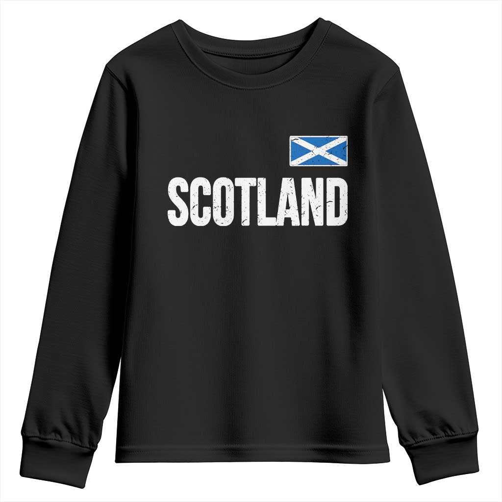 Scotland Saltire Flag Minimalist Athletic College Style Youth Sweatshirt TS02 Black Print Your Wear