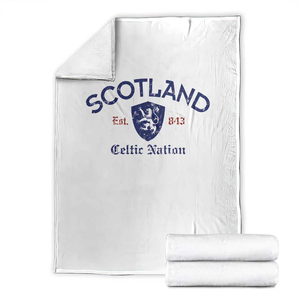Scotland Celtic Nation Est 843 Throw Blanket Lion Rampant Shield Patriotic Scottish Heritage TS02 White Print Your Wear