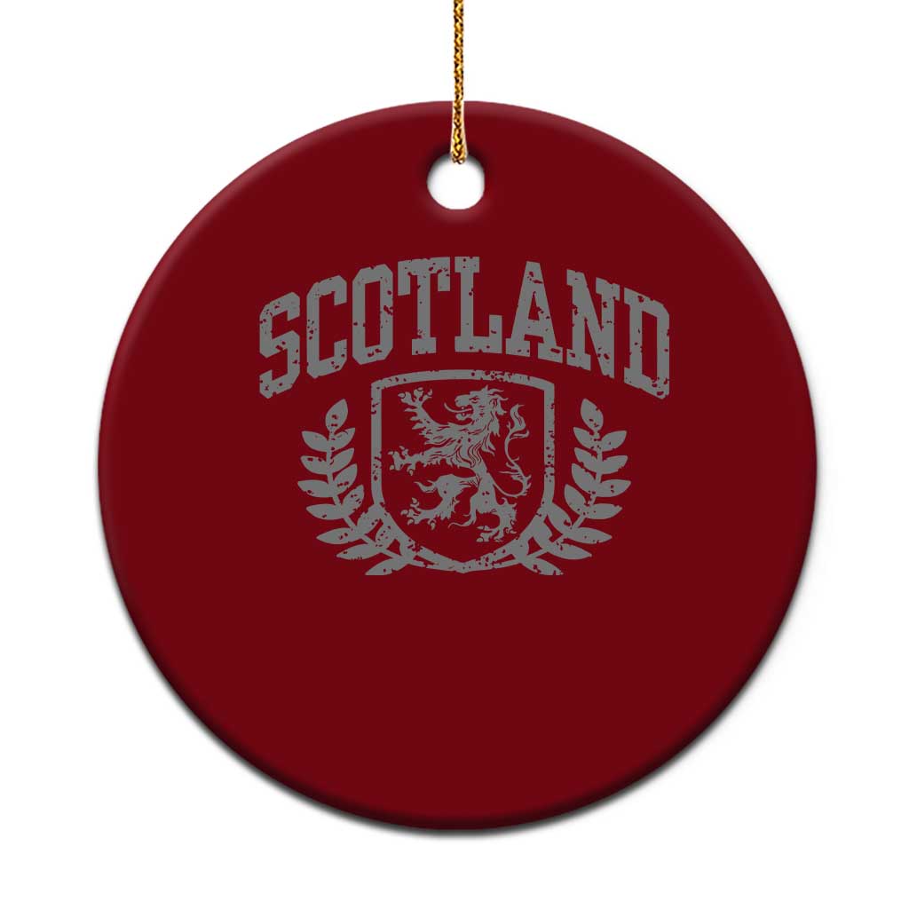 Scotland Lion Rampant Distressed Crest Ceramic Ornament Scottish Heritage Monochrome Laurel Wreath Vintage Graphic TS02 1pc Red Print Your Wear