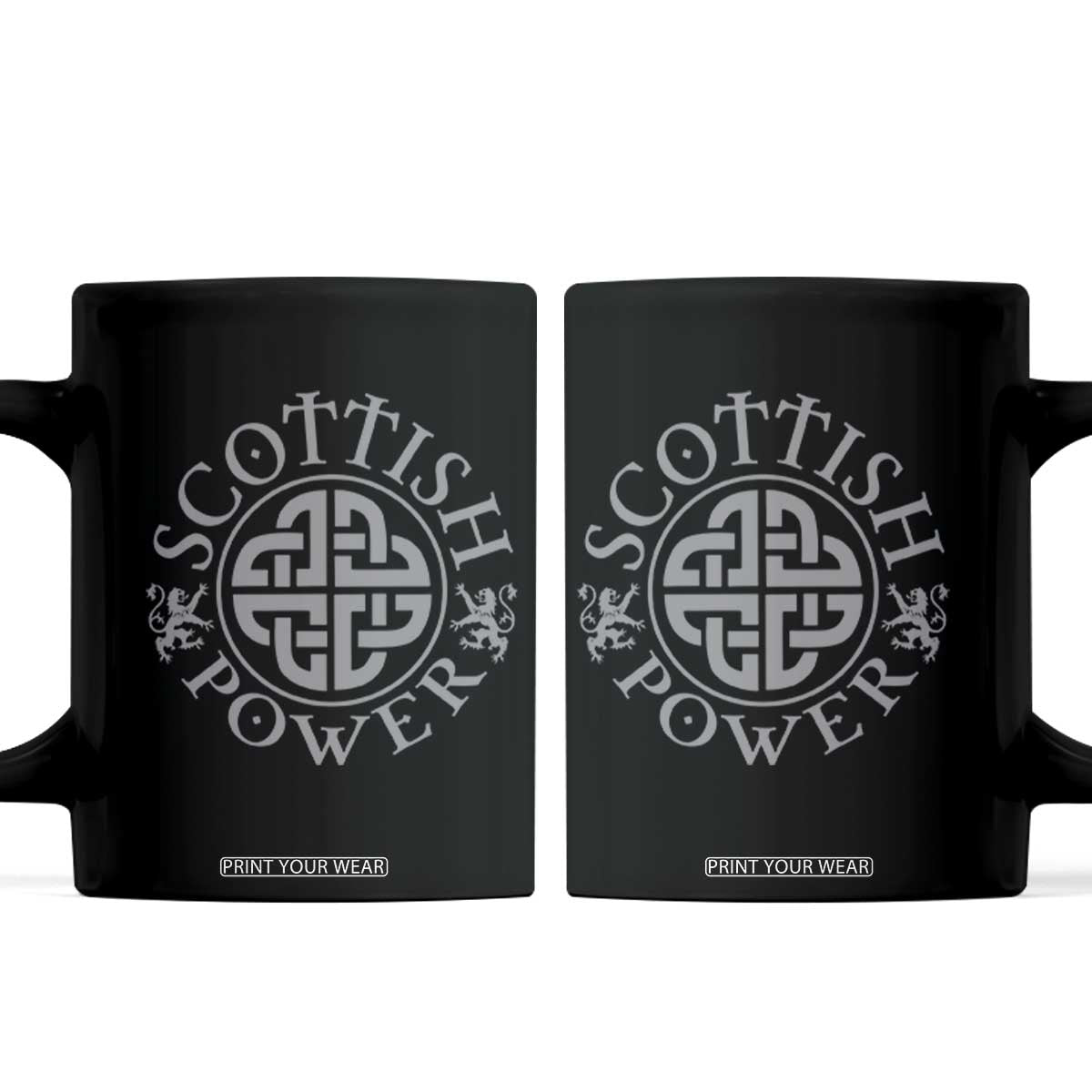 Scottish Power Celtic Knotwork Shield Emblem Coffee Mug Traditional Tribal Heritage Scottish Pride TS02 Black Print Your Wear