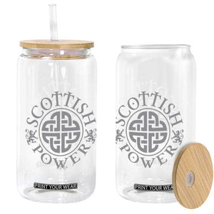 Scottish Power Celtic Knotwork Shield Emblem Glass Can Traditional Tribal Heritage Scottish Pride TS02 Print Your Wear