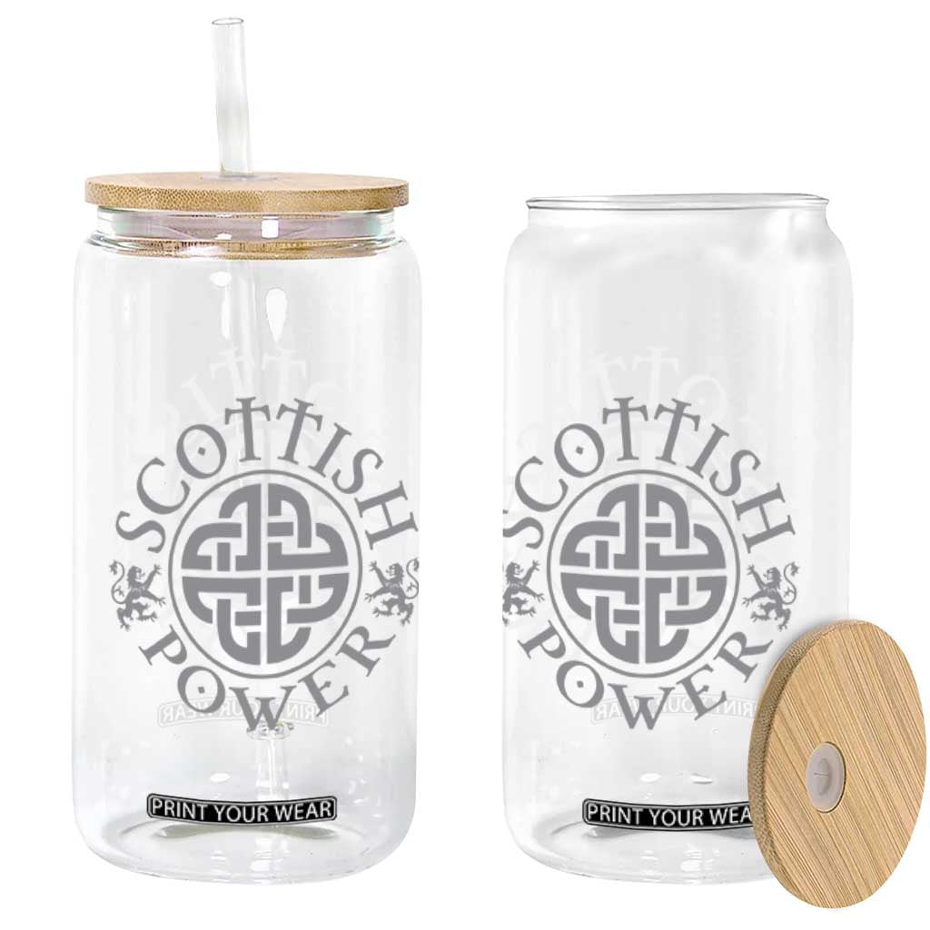 Scottish Power Celtic Knotwork Shield Emblem Glass Can Traditional Tribal Heritage Scottish Pride TS02 Print Your Wear