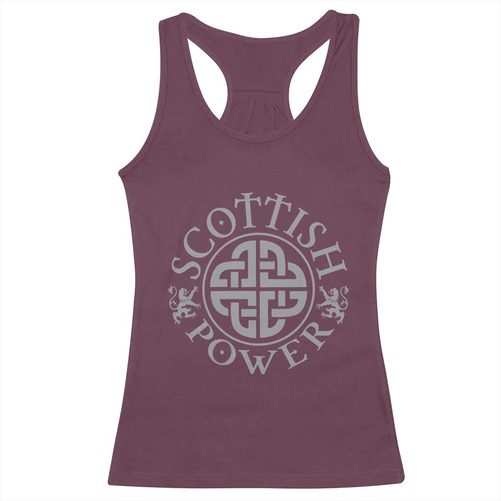 Scottish Power Celtic Knotwork Shield Emblem Racerback Tank Top Traditional Tribal Heritage Scottish Pride TS02 Maroon Print Your Wear