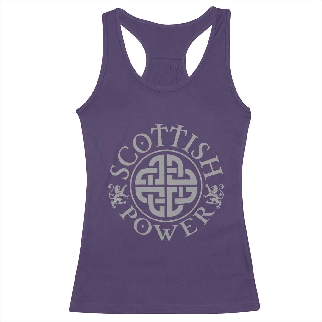 Scottish Power Celtic Knotwork Shield Emblem Racerback Tank Top Traditional Tribal Heritage Scottish Pride TS02 Purple Print Your Wear