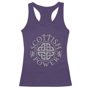 Scottish Power Celtic Knotwork Shield Emblem Racerback Tank Top Traditional Tribal Heritage Scottish Pride TS02 Purple Print Your Wear