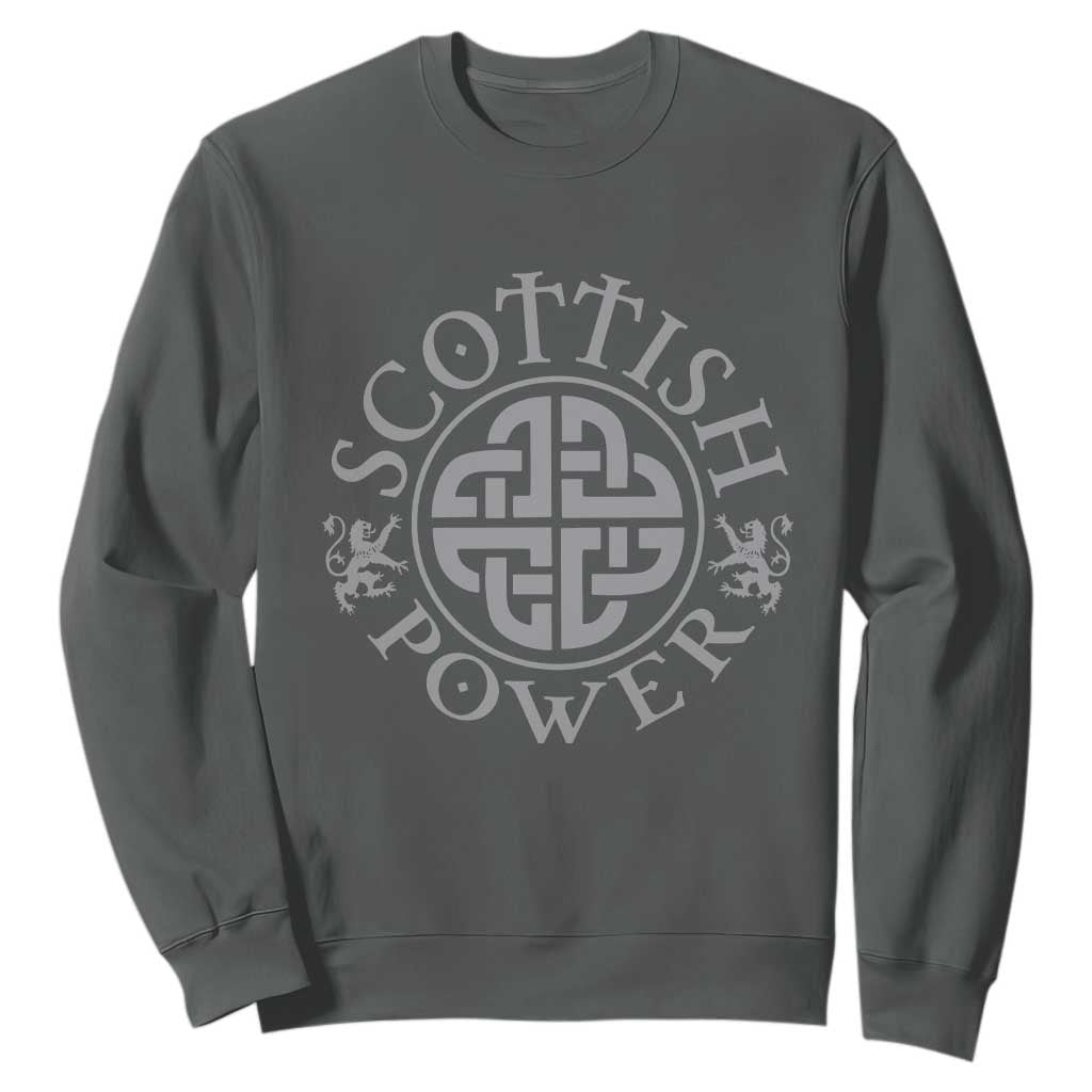 Scottish Power Celtic Knotwork Shield Emblem Sweatshirt Traditional Tribal Heritage Scottish Pride TS02 Dark Heather Print Your Wear