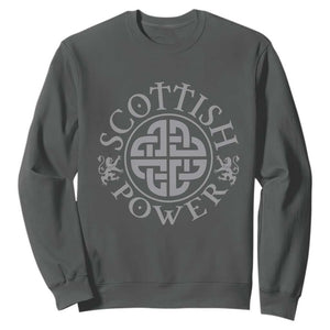Scottish Power Celtic Knotwork Shield Emblem Sweatshirt Traditional Tribal Heritage Scottish Pride TS02 Dark Heather Print Your Wear