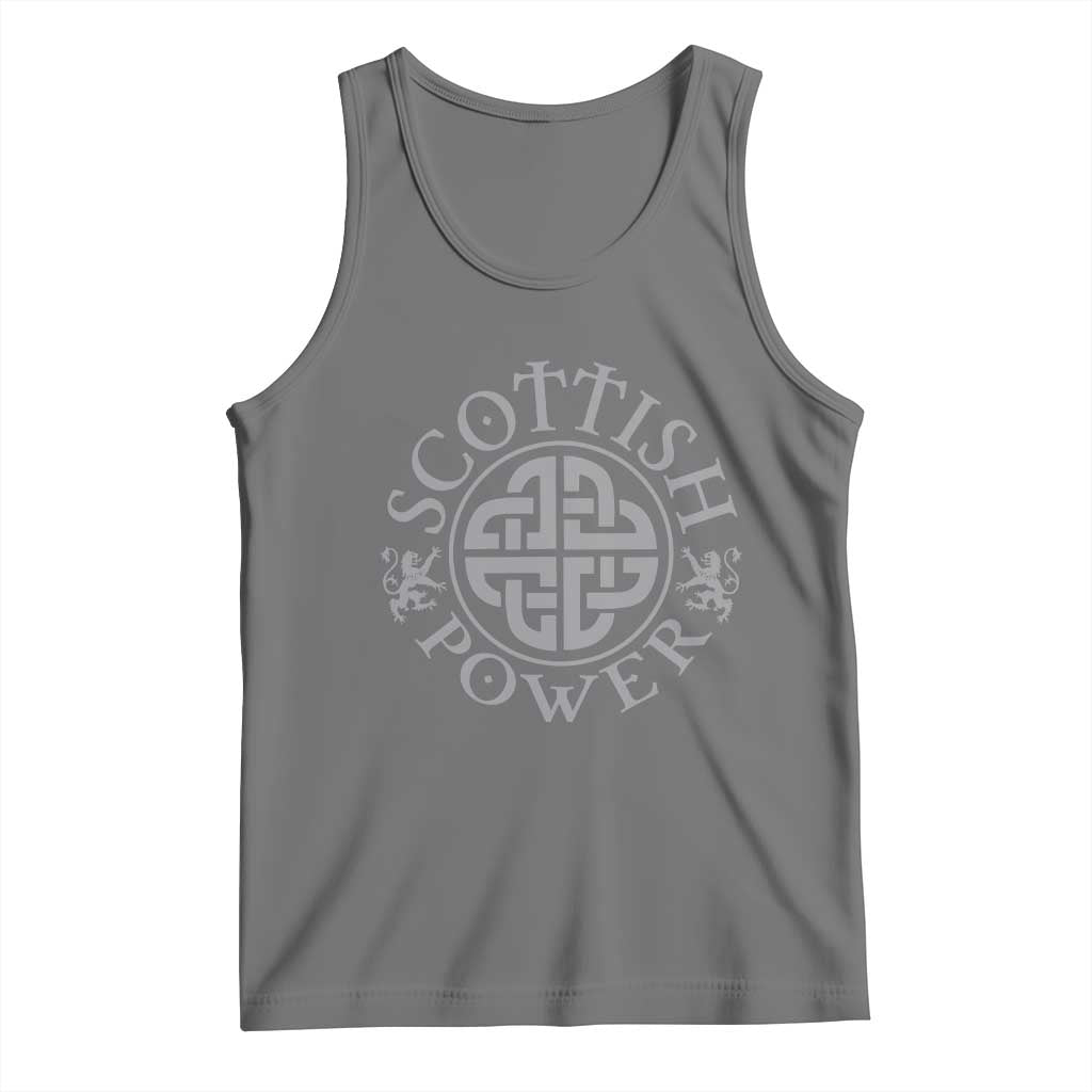 Scottish Power Celtic Knotwork Shield Emblem Tank Top Traditional Tribal Heritage Scottish Pride TS02 Black Heather Print Your Wear
