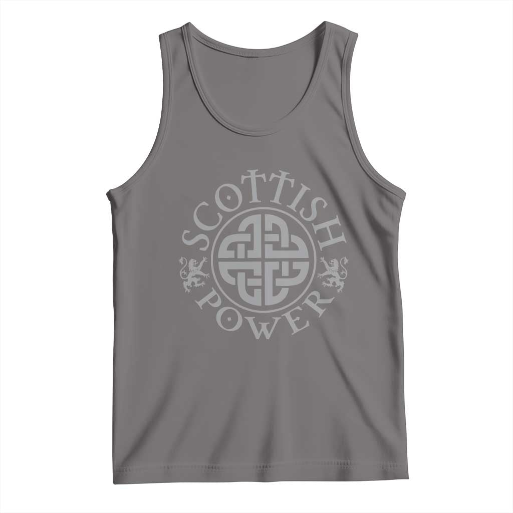 Scottish Power Celtic Knotwork Shield Emblem Tank Top Traditional Tribal Heritage Scottish Pride TS02 Deep Heather Print Your Wear